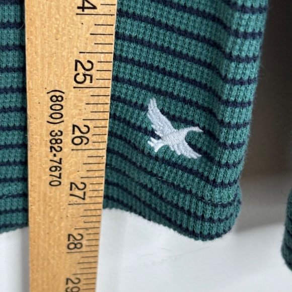 Energie Stripe Waffle Henley Alt ASO Bella Swan Twilightcore Long Sleeve Y2K XL - Picture 8 of 11